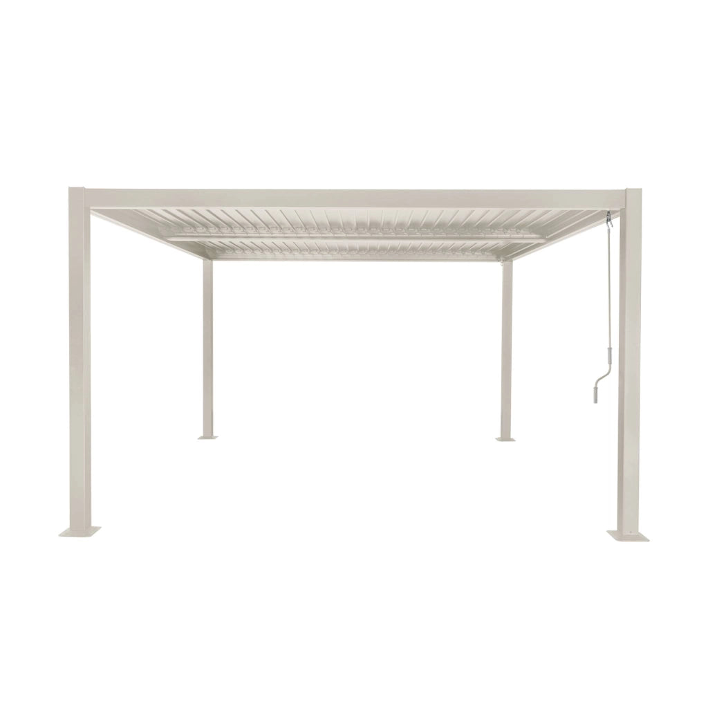 Pergola bioclimatica 3.6x3.6m in alluminio e acciaio con lamelle