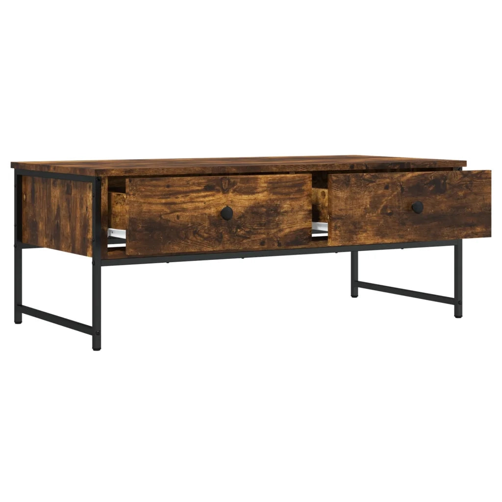 Tavolino da Salotto-Tavolino da soggiorno-Tavolo Rovere Fumo 101x49x39,5cm Legno Multistrato