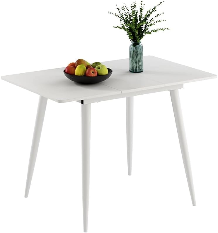 Tavolo da pranzo Beaver, Bianco, 80 x 70 cm Estensibile