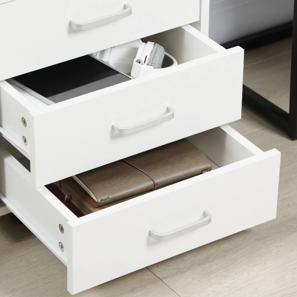 Cassettiera da Ufficio in Legno con 4 Cassetti ¨C Zephmum ¨C Bianco 40x36x65cm