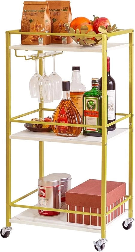 Servizio Bar Portatile - Carrello Rotante con Ruote TMJ519W