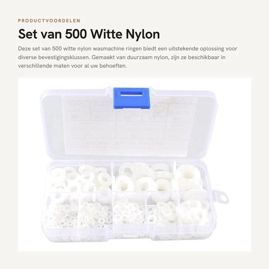 Pacco di 500 Slittini di Nylon per Raccordi - Incluso Cassetto di Stoccaggio - Slittini per Raccordi in Plastica - Dimensioni M2/M2.5/M3/M4/M5/M6/M8/M10 - Raccordi Spacer in Plastica