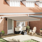 Tenda Retrattile Manuale con LED Beige 400x350 cm