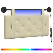 Testiera | Testata sospesa Con luce LED Crema Similpelle
