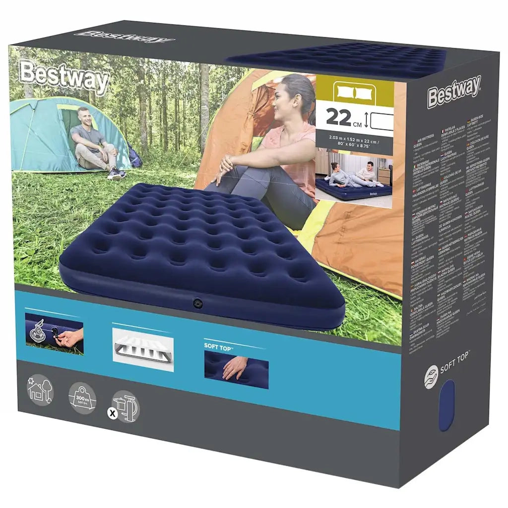 Best Way Letto ad Aria Blu 203 x 152 x 22 cm PVC 42007935