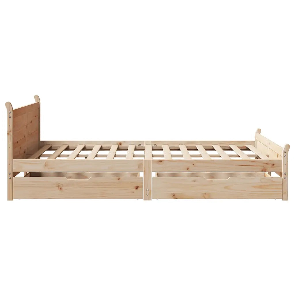 Letto senza Materasso 140x190 cm in Legno Massello di Pino 3309782