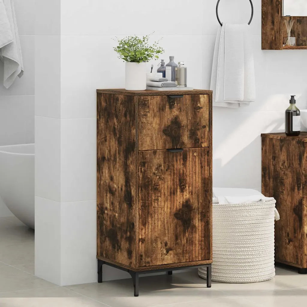 Mobile da Bagno con cassetto Rovere fumé 39,5 x 36 x 88 cm