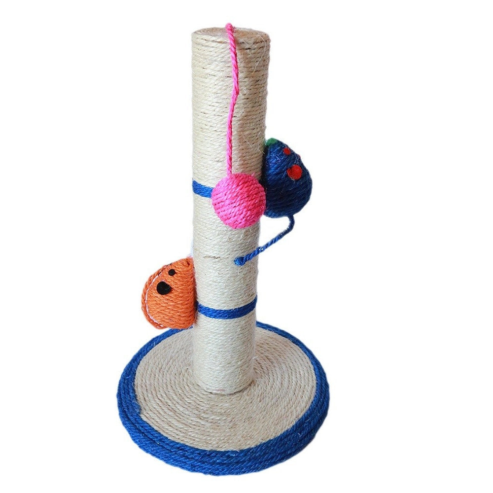 Trade Shop - Tiragraffi Gioco Corda Colonna Pallina Artigli Gatto Tira Graffi 42x24cm. Mod B -