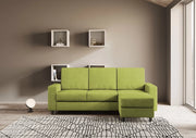 Divano sakar 3 posti (tre sedute da 60cm) + pouf misure esterne l.208 p.155 | verde - Mobili 2G