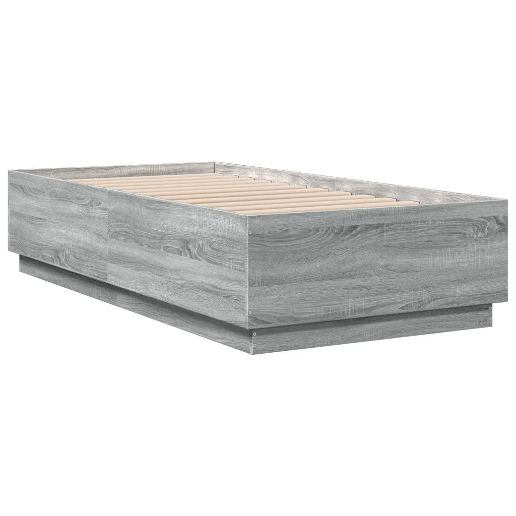 Letto singolo | Letto per adulti | Giroletto Grigio Sonoma 75x190 cm in Legno Multistrato