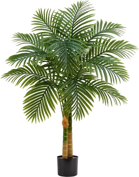 Pianta di palma artificiale in oro 120cm resistente all'UV grande pianta di palma artificiale simile a quella reale, pianta tropicale per interni, decorazione per casa, ufficio, balcone, giardino.