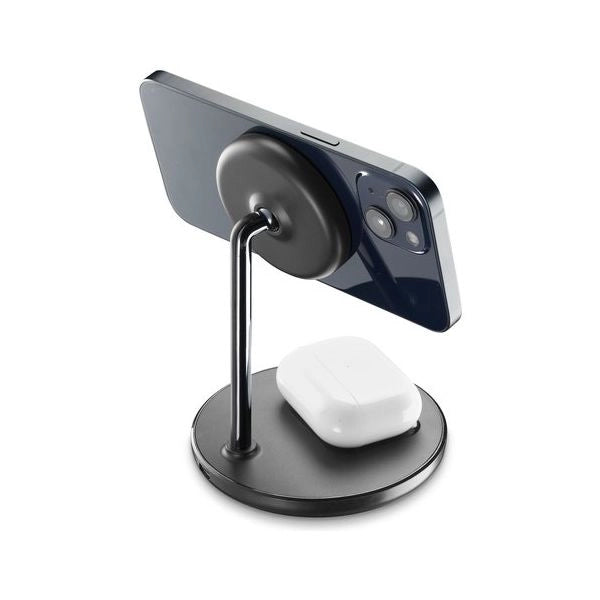 Cellularline mag duo wireless charger supporto con carica wireless 2 in 1 per dispositivi apple - MAGSF2IN1WIRK