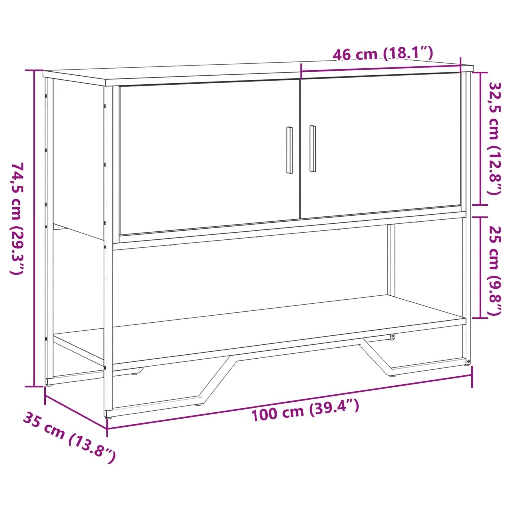 vidaXL Tavolo Consolle Grigio Sonoma 100x35x74,5 cm in Truciolato