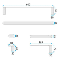 Set Accessori Da Bagno Mati Gold 4 Pezzi