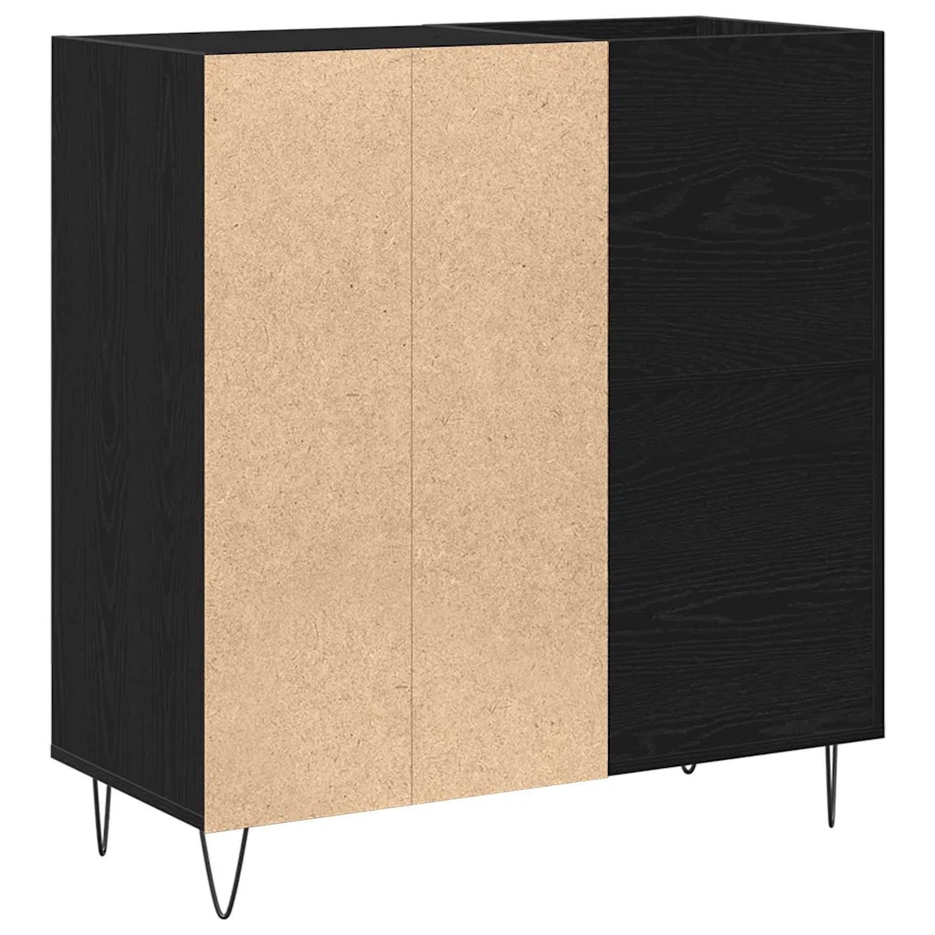 Mobile porta vinili con lo scaffale Rovere Nero 85 x 38 x 89 cm 862913