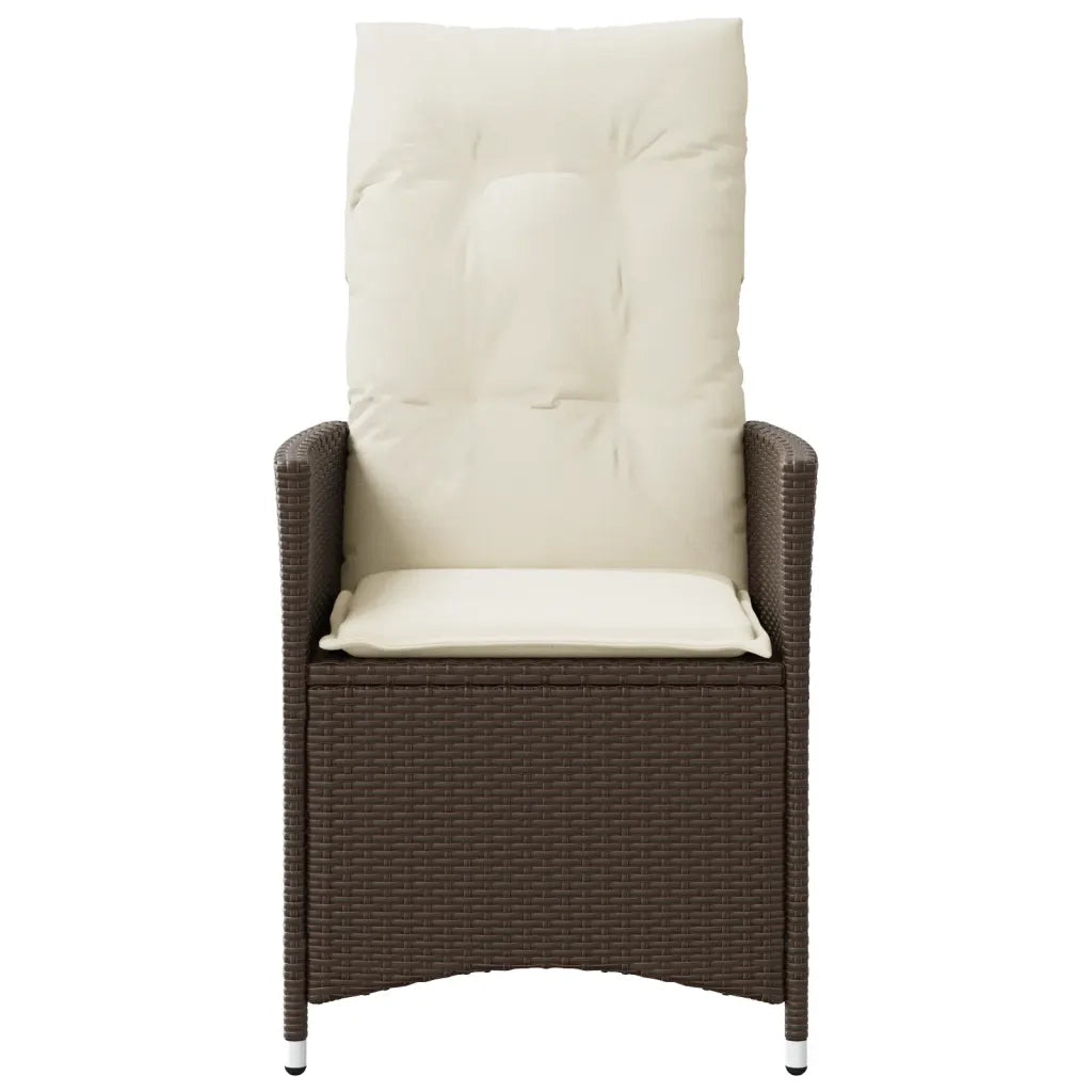 Sedie Reclinabili Giardino 2pz con Cuscini Marrone Polyrattan 365646