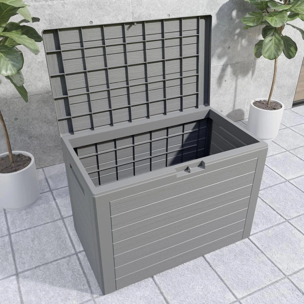 Casaria® Baule da Giardino Lille 190 L Effetto Legno Orgenizer Box Giocattoli 78x44x55cm Multibox Impermeabile Esterni