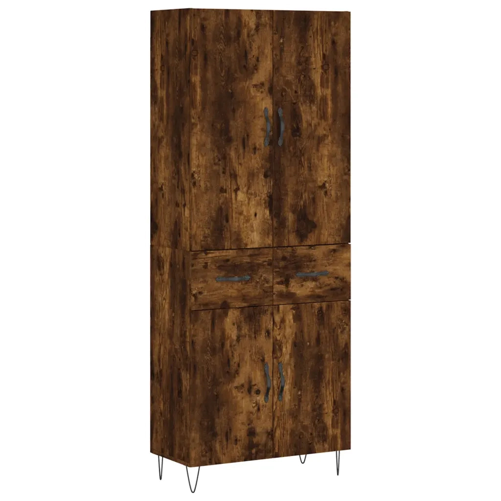 Credenza-Buffet-Armadio da cucina Rovere Fumo  69,5x34x180 cm in Legno Multistrato 977139