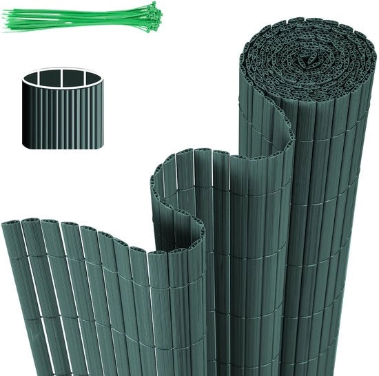Schermo per giardino in PVC da 0,8x5m per la privacy - separazione per giardino e schermo per balcone da 0,8x5m colore verde