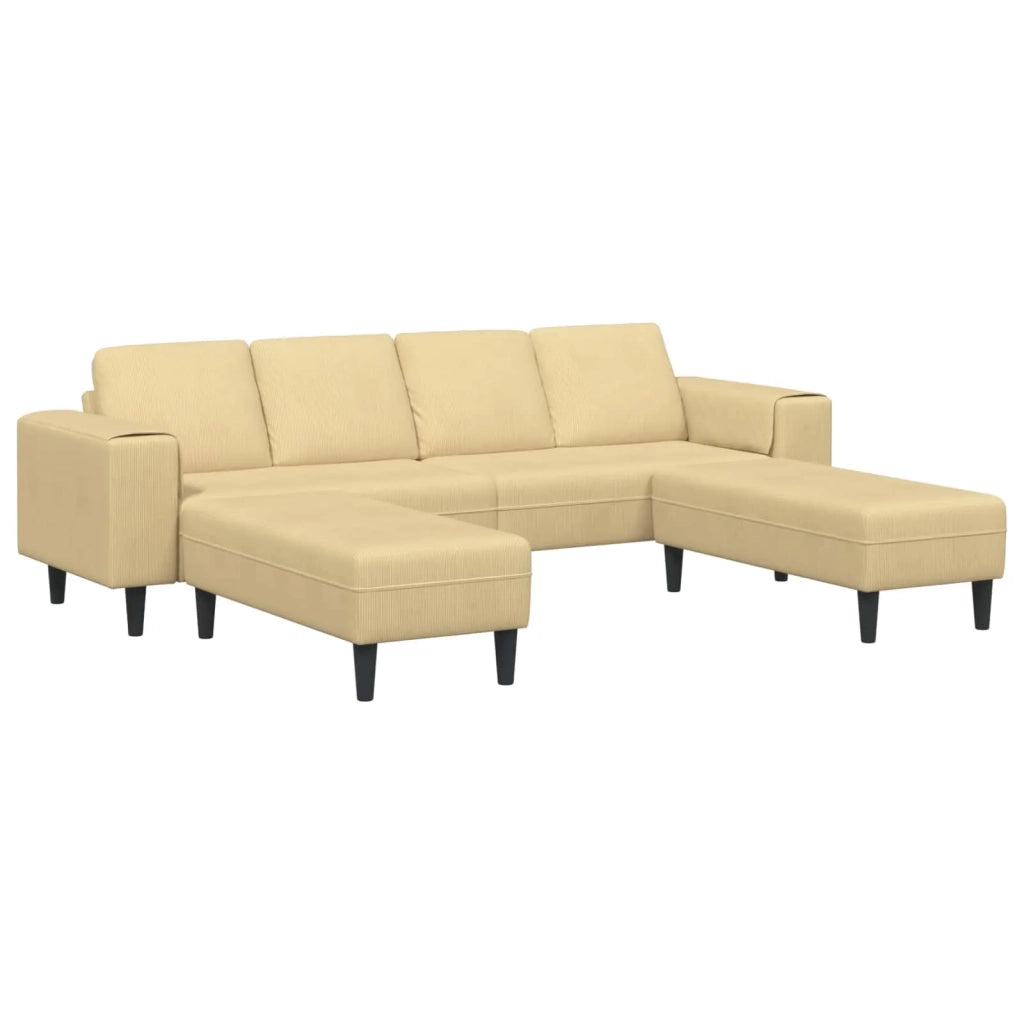 Divano Grigio Verde 250 x 188 x 76 cm Tessuto in Cords 3335135