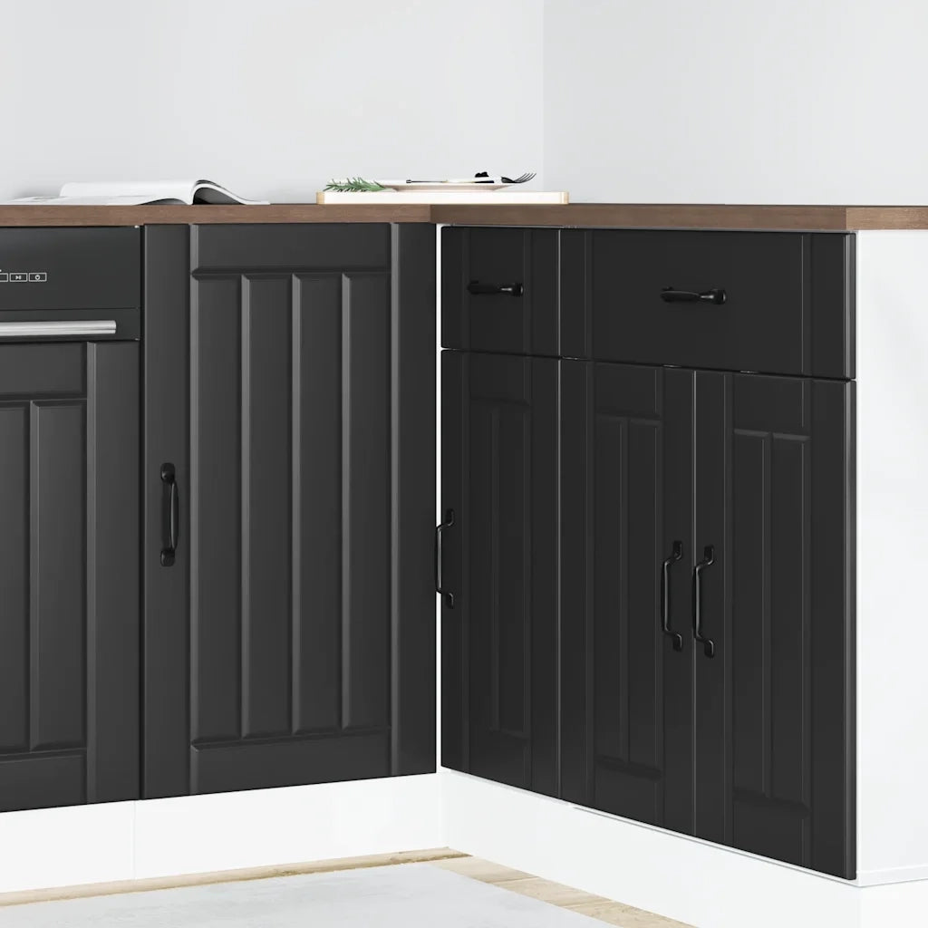 Mobiletto da cucina "Lucca" Nero in legno ingegnerizzato 854309