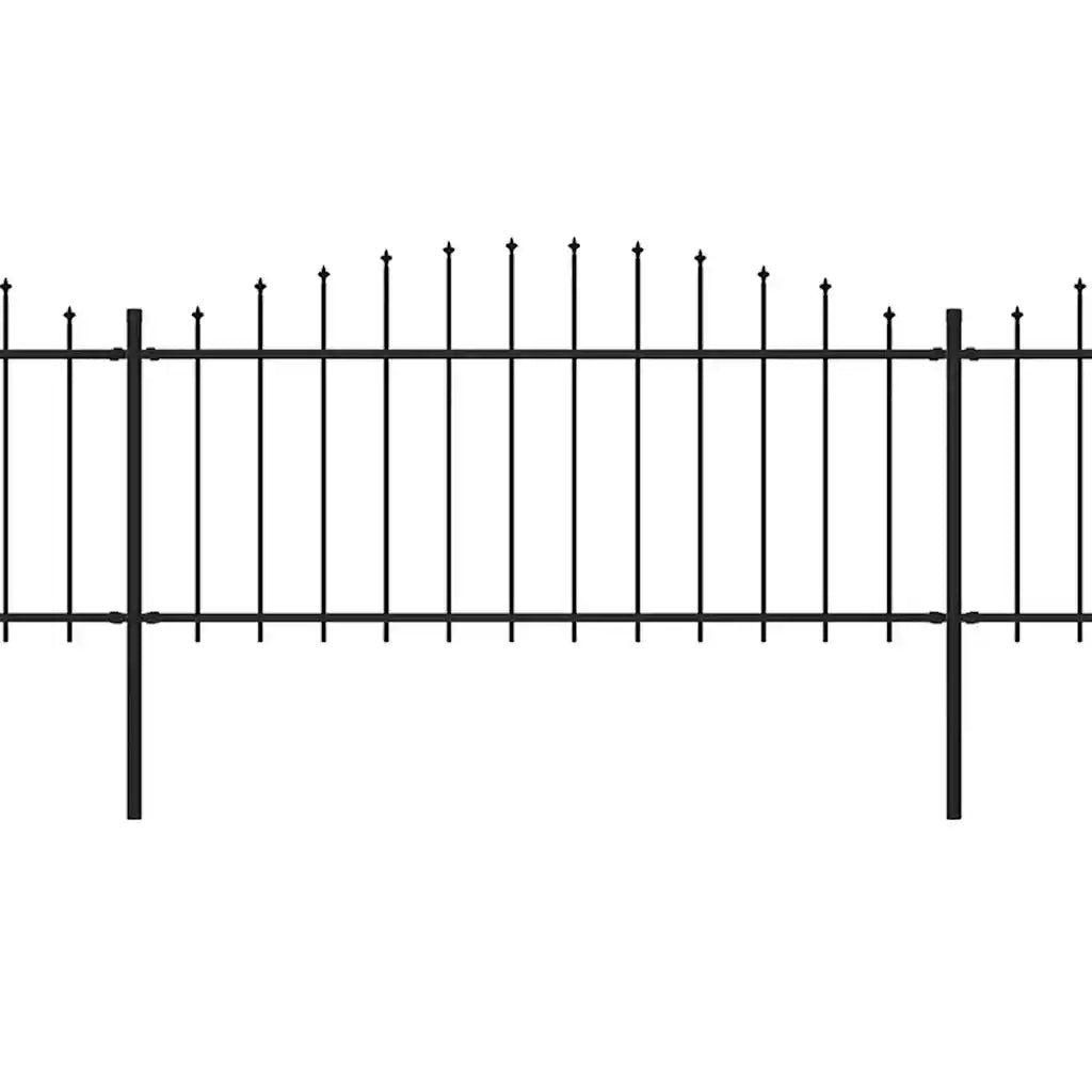 Recinzione da Giardino con Punta a Lancia in Acciaio 1005x75 cm Nero 277708