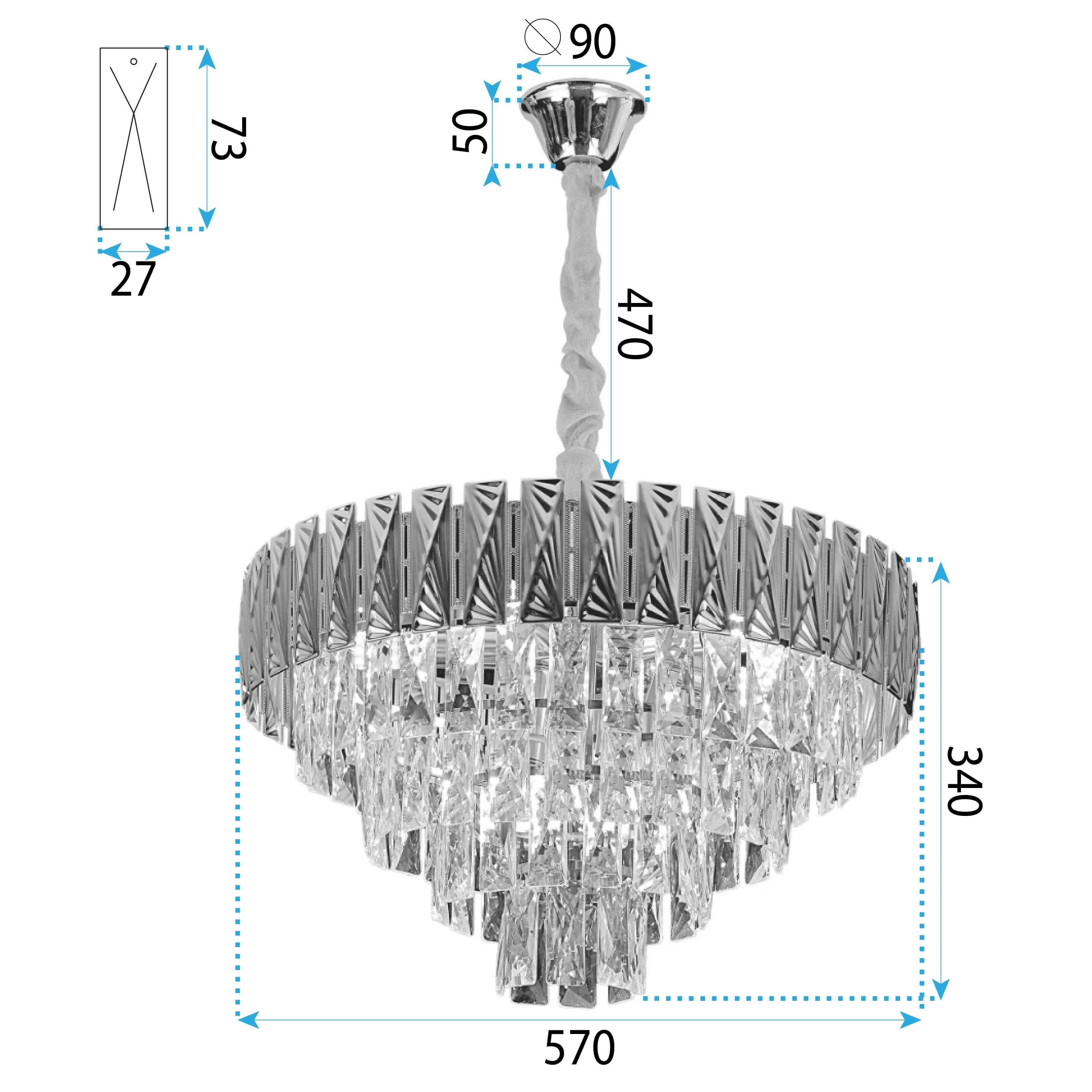 Lampada Cristal G060-cp 60cm