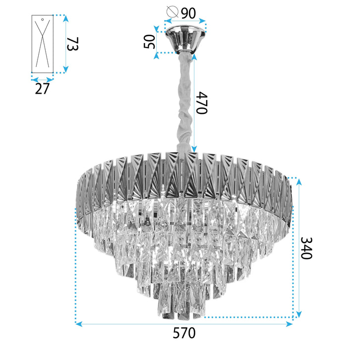 Lampada Cristal G060-cp 60cm