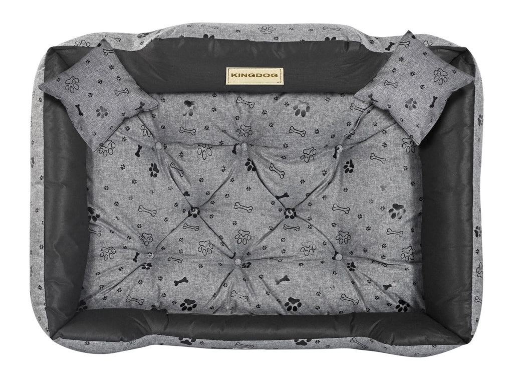 AIO FACTORY 100x75 cm KINGDOG Cuccia per cani impermeabile personalizzabile Ossa nere