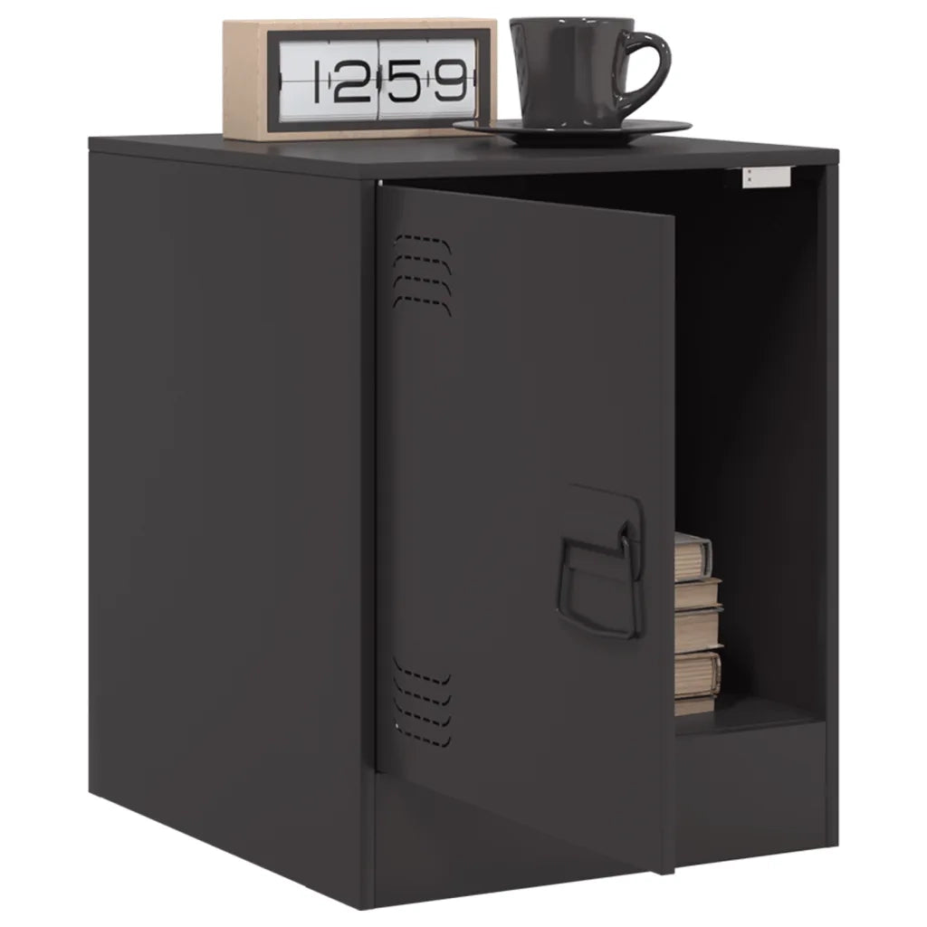 Comodini 2 pz Neri 34,5x39x44 cm in Acciaio 841608