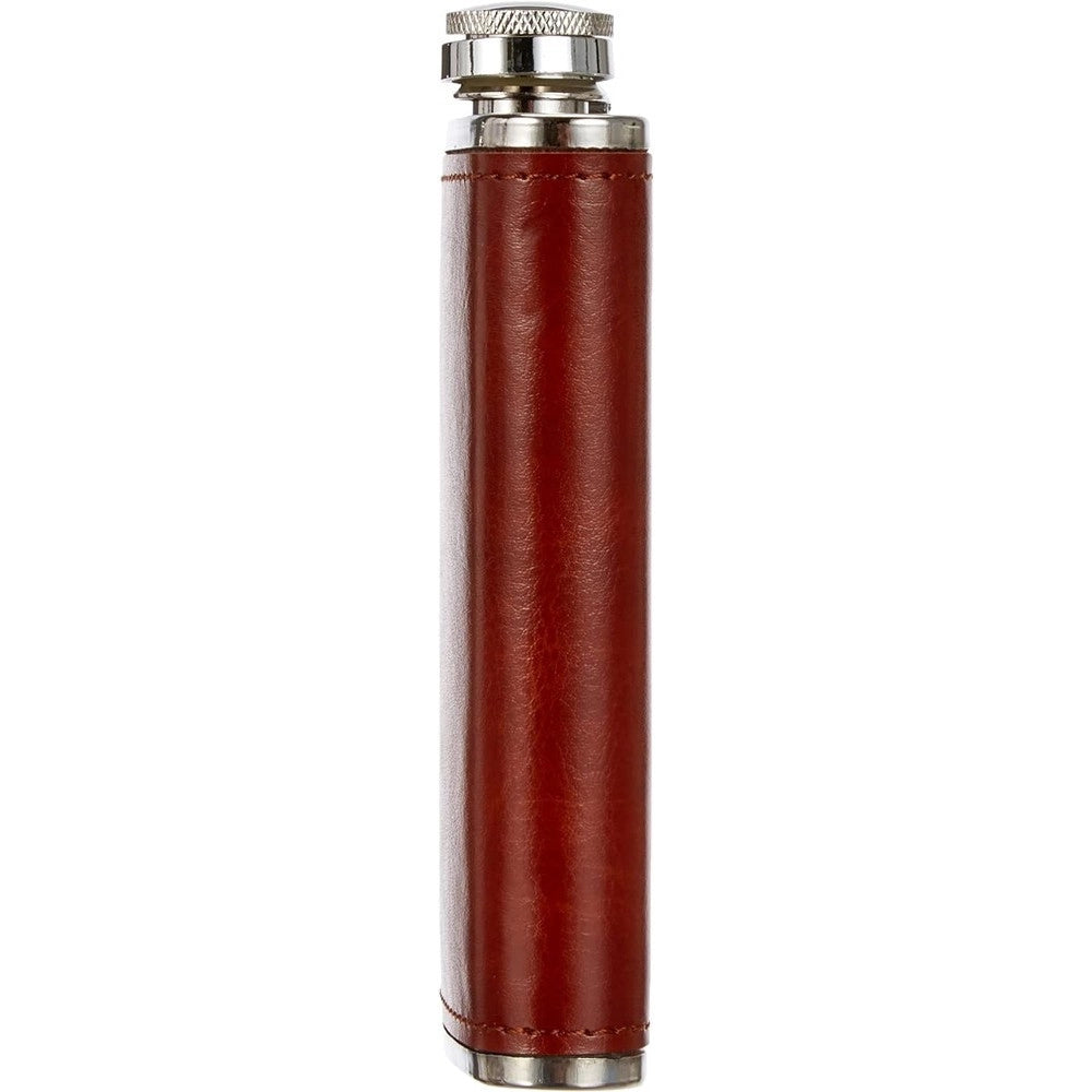 Trade Shop - Fiaschetta In Acciaio Inox Foderata In Pelle Imbuto Incluso Per Liquori Whisky -