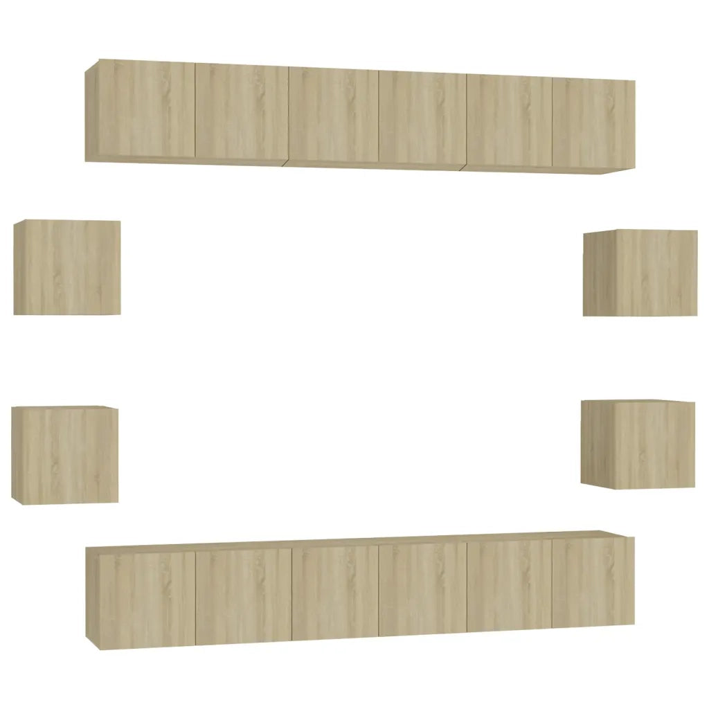 Set Porta TV 10 pz Rovere Sonoma in Truciolato cod mxl 11917