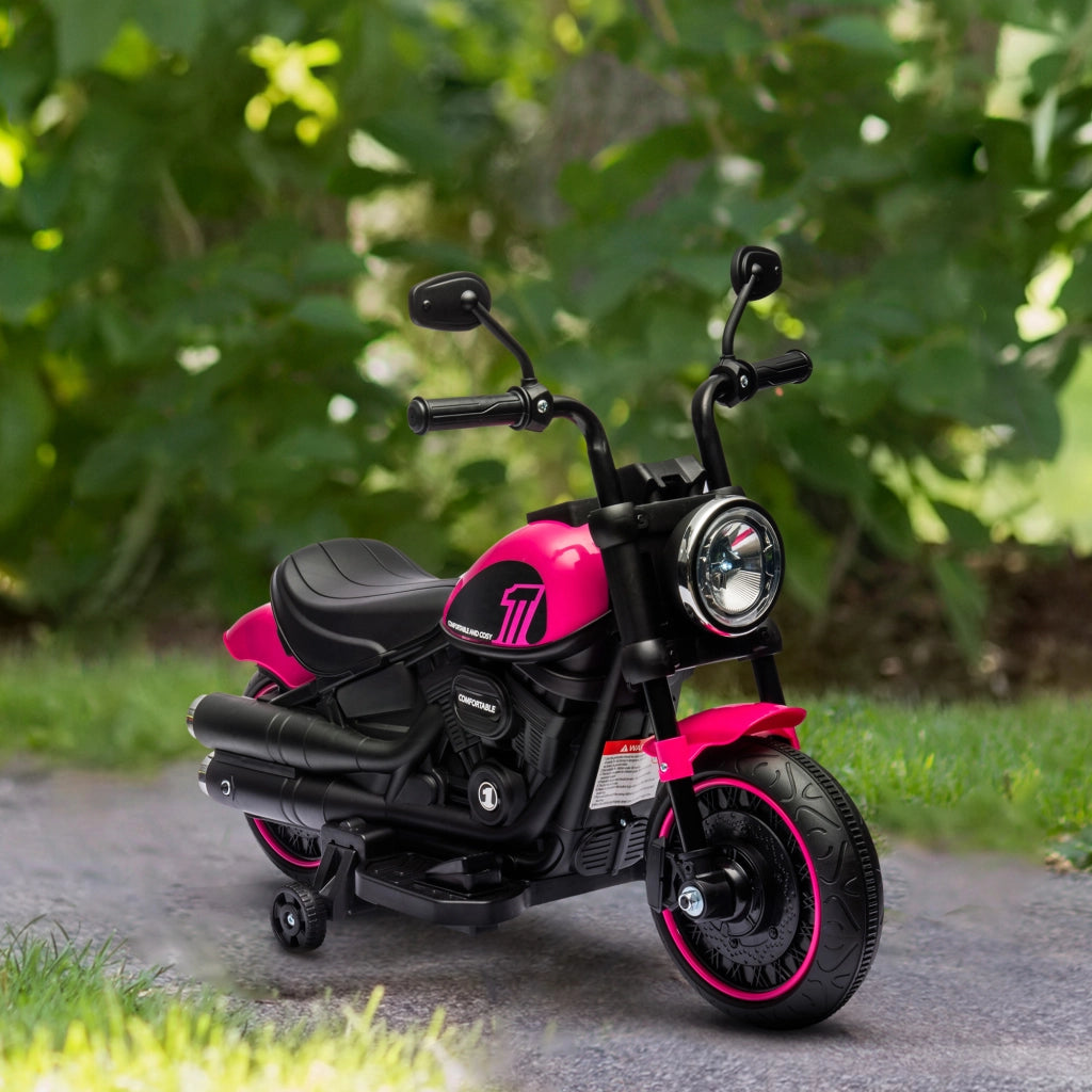 Moto elettrica per bambini con ruotine ¨C zephmum ¨C rosa