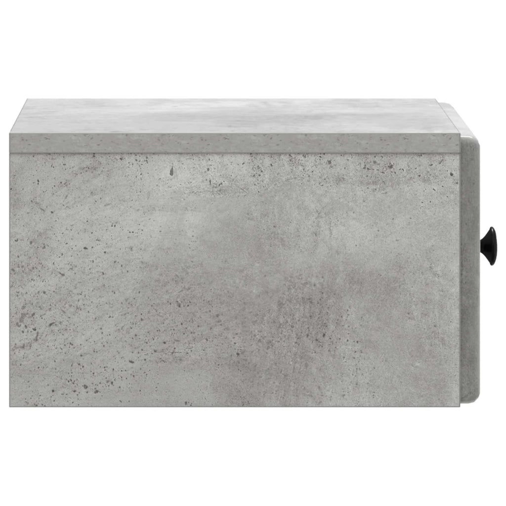 Mobiletto da notte a muro con cassetto 2 pcs Grigio Cemento 899112