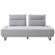 Divano a 3 posti in tessuto Divano grigio Gambe in ferro Tessuto intrecciato Schienale regolabile Moderno