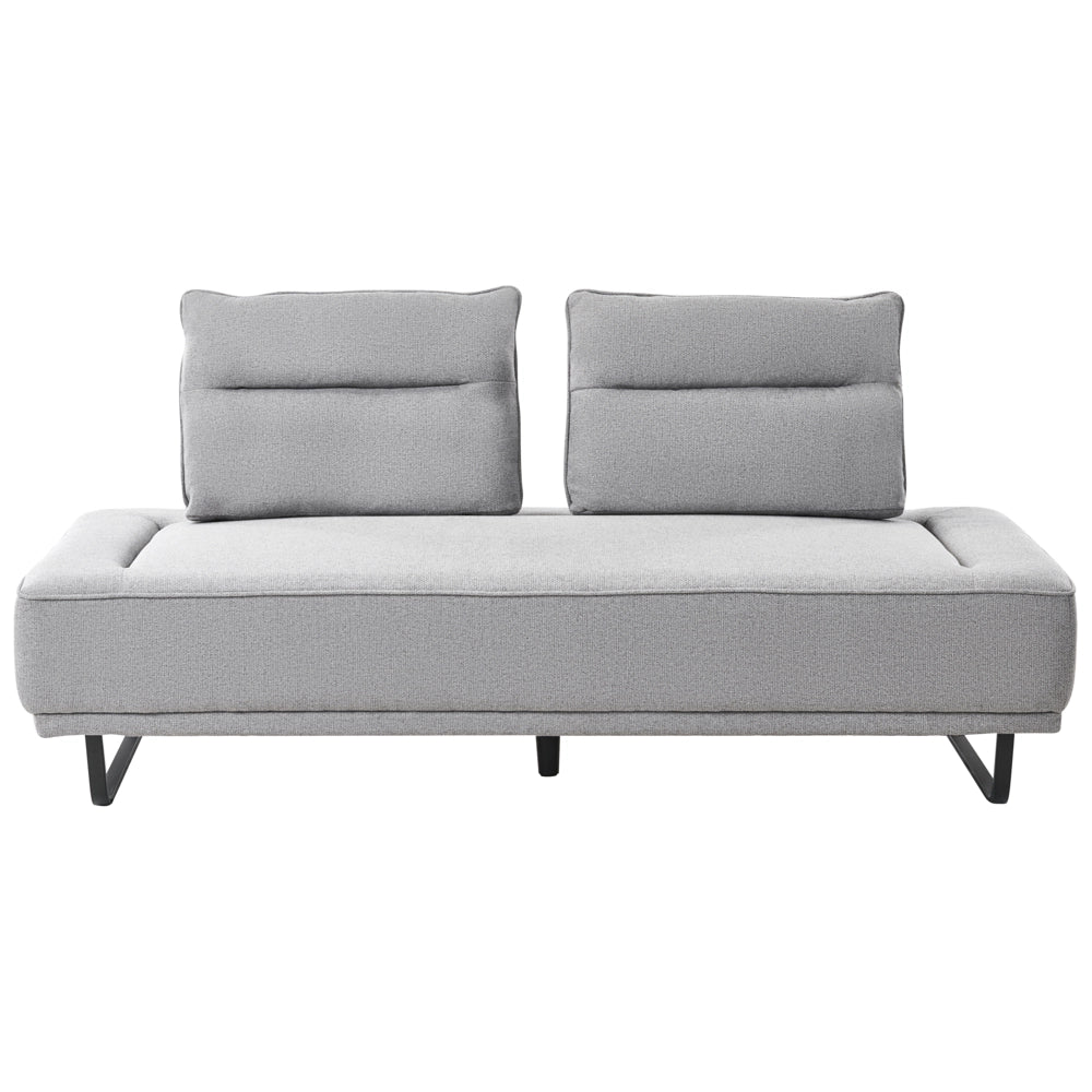 Divano a 3 posti in tessuto Divano grigio Gambe in ferro Tessuto intrecciato Schienale regolabile Moderno