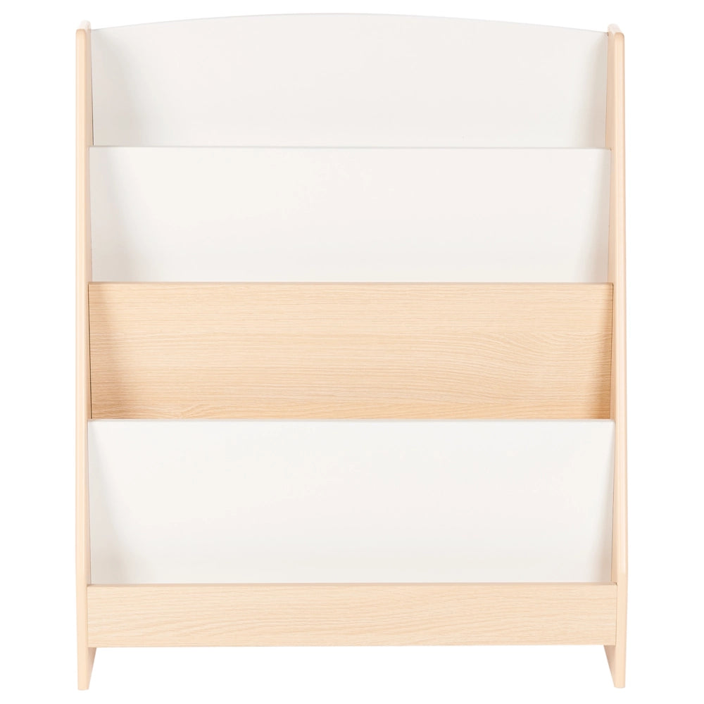 Scaffale per bambini con 4 ripiani in MDF in legno chiaro cameretta espositore per libri