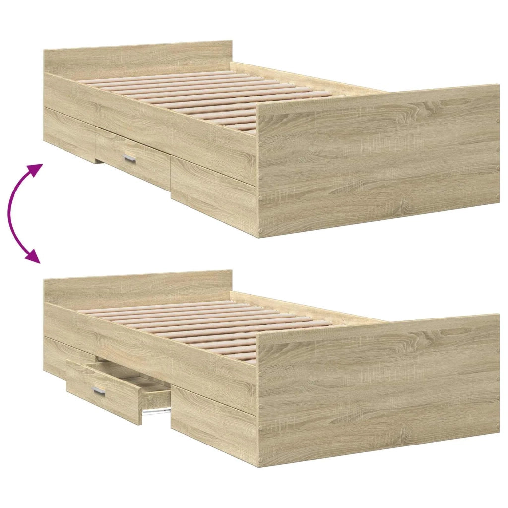 Telaio del letto con storage Rovere Sonoma 80 x 200 cm 3429502