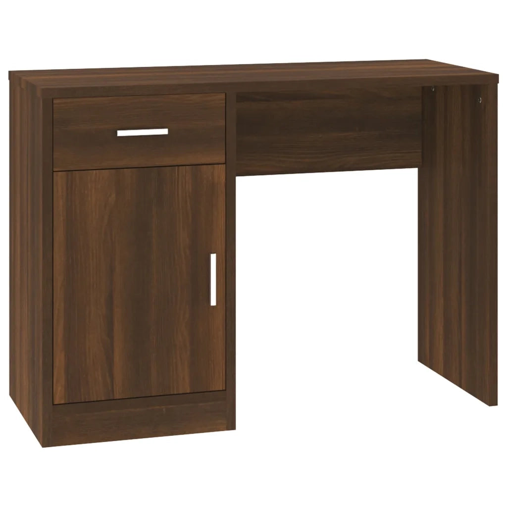 Scrivania Cassetto rovere marrone 100x40x73cm Legno Multistrato 342658