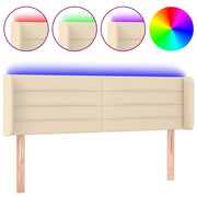 Testiera | Testata a LED Crema 147x16x78/88 cm in Tessuto