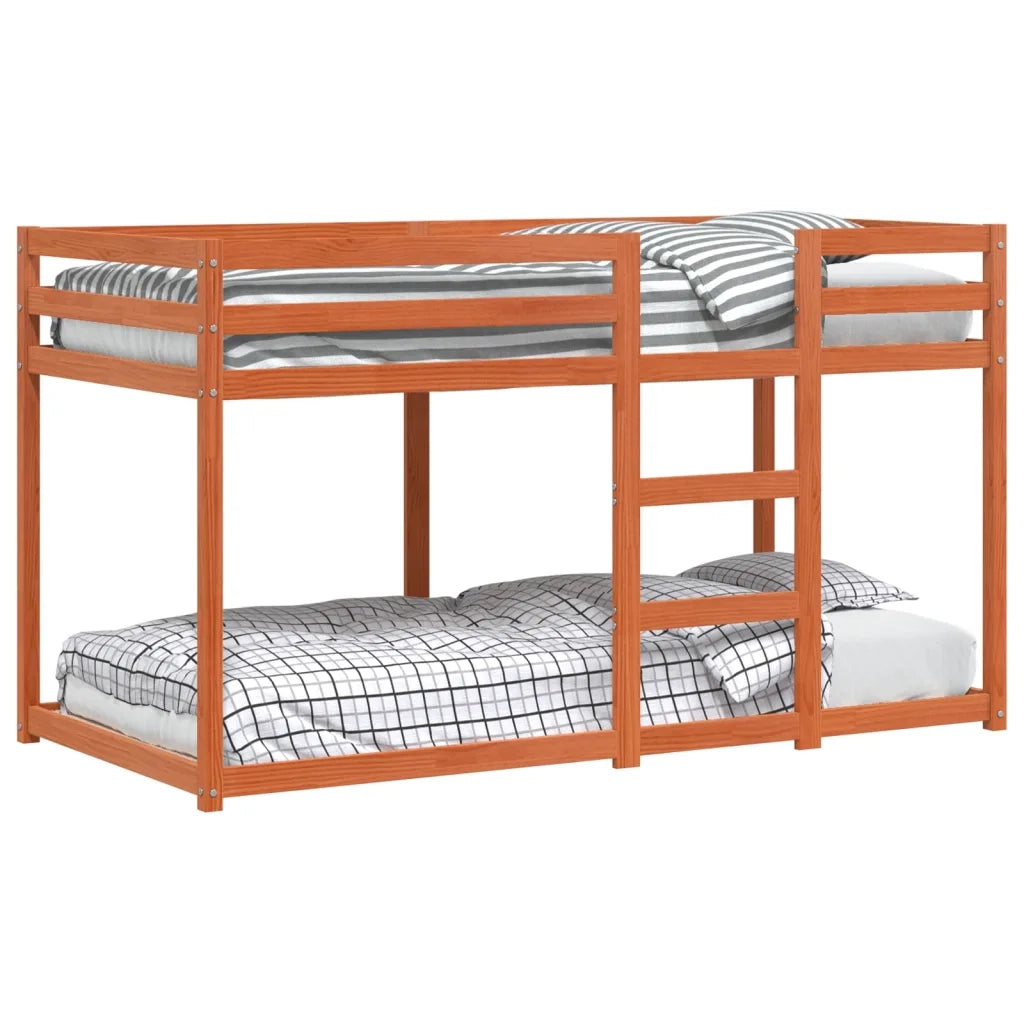 Letto singolo | Letto per adulti | Letto a Castello Marrone Cera 90x190 cm in Legno di Pino