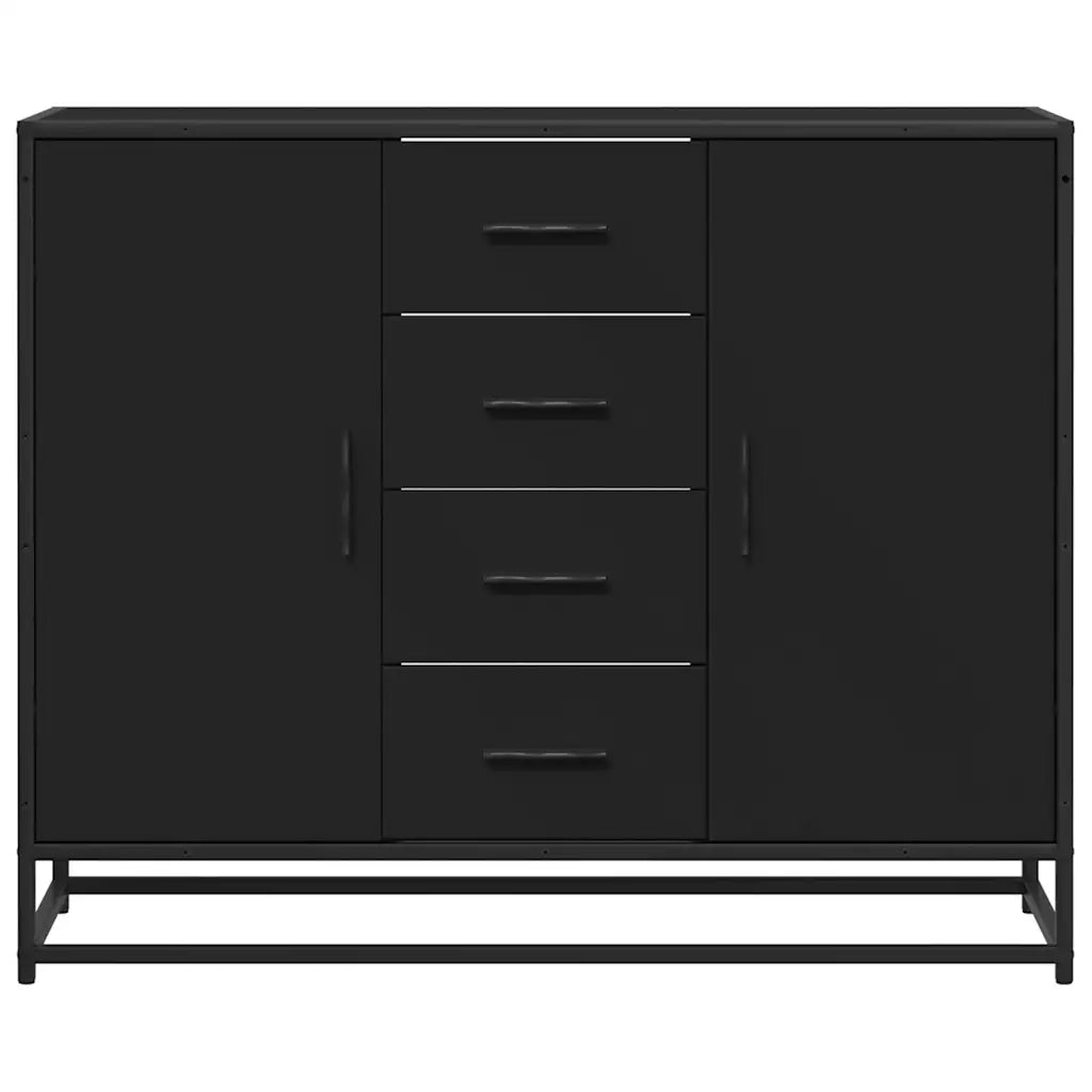 Credenza Nera 92x35x76 cm in Legno Multistrato 3300825