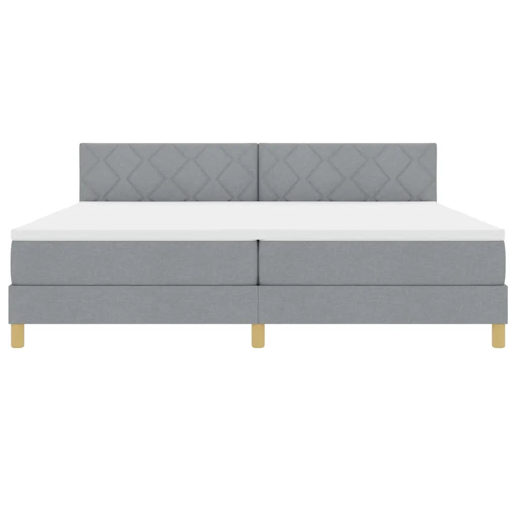 Letto a Sorgente LED Grigio chiaro 200 x 200 cm Tessuto 3342541