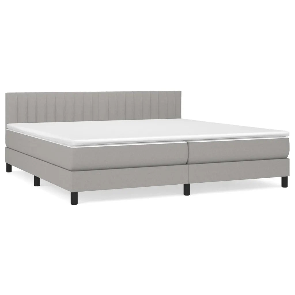 Giroletto a Molle con Materasso Grigio Chiaro 200x200cm Tessuto 3140241