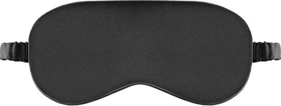 Slaapmasker in Seta Naturale con Cintura Regolabile - Protezione Oculare Comfortevole con Tasca (Nero)