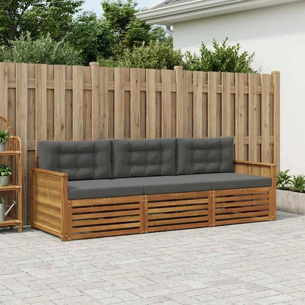 Set di divani da esterno 3 pz Naturale e Antracite 3382970