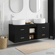 Set di mobili per il bagno 3 pz Nero 49,5 x 44,5 x 65,5 cm 3405948