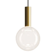 Zafferano Lampada a sospensione Sfera in vetro borosilicato soffiato a bocca, LED 8W 2700K dimmerabile TRIAC, finitura Oro e Trasparente, D18cm