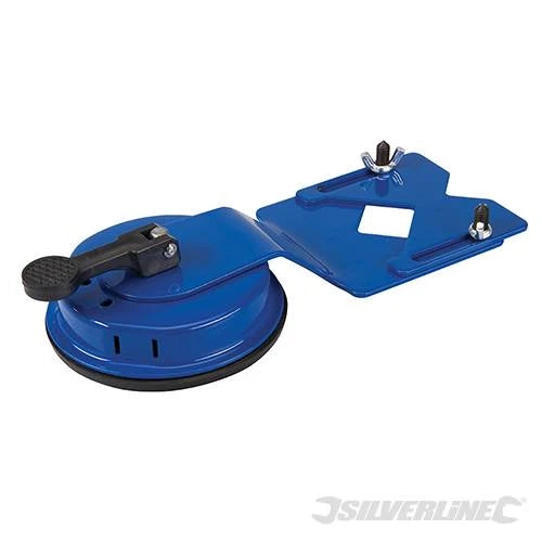 Maschera di trapanatura regolabile per piastrelle e guida per sega a tazza 120 mm silverline