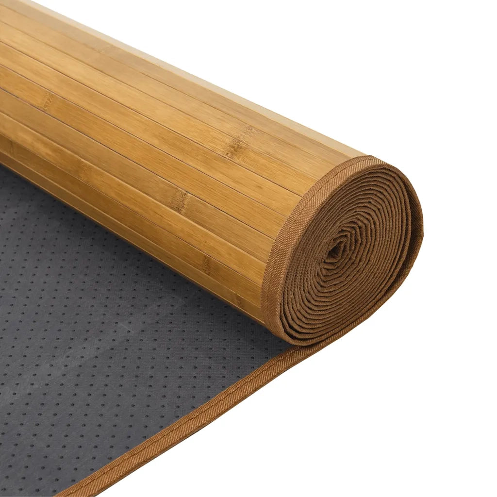 Tappeto Rettangolare Naturale 100x200 cm in Bambù 376943